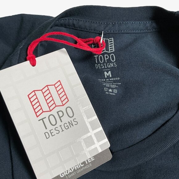 NWT Topo Designs Graphic Tee Shirt Navy Blue Size Medium M Short Sleeve - Picture 4 of 10
